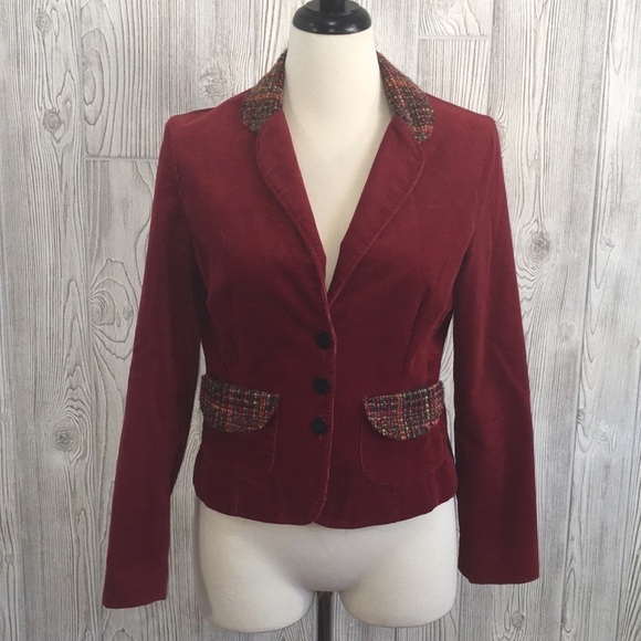 Bets by Canvasbacks Red Corduroy Blazer Size 8 - Picture 1 of 16